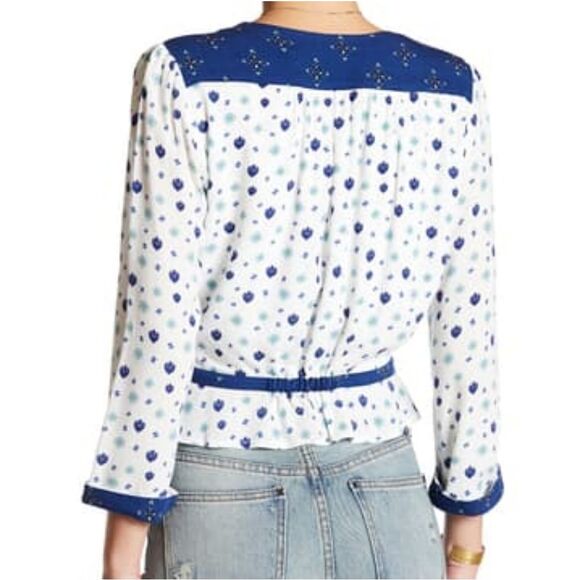 FREE PEOPLE Where We Roam Surplice Top S - Picture 7 of 11